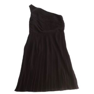 Ann Taylor Deep Purple One Shoulder Cocktail Pleated Midi Fit & Flare Dress Sz 6